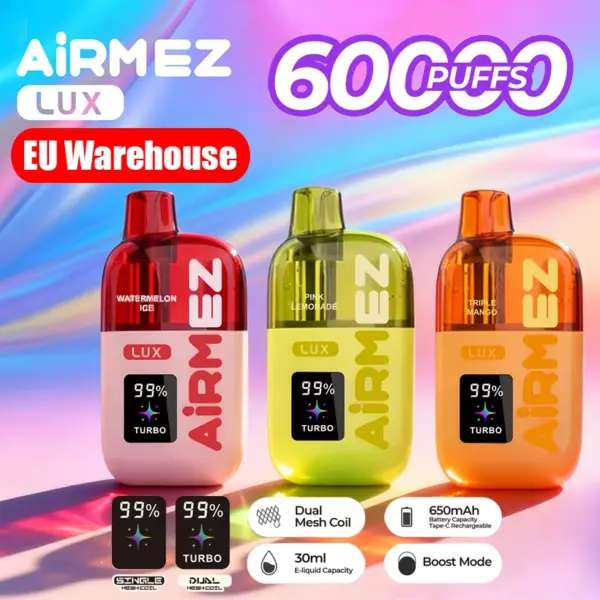 Airmez 60k Züge 60000 Lux Einweg Vape Schnelle Lieferung EU Lager