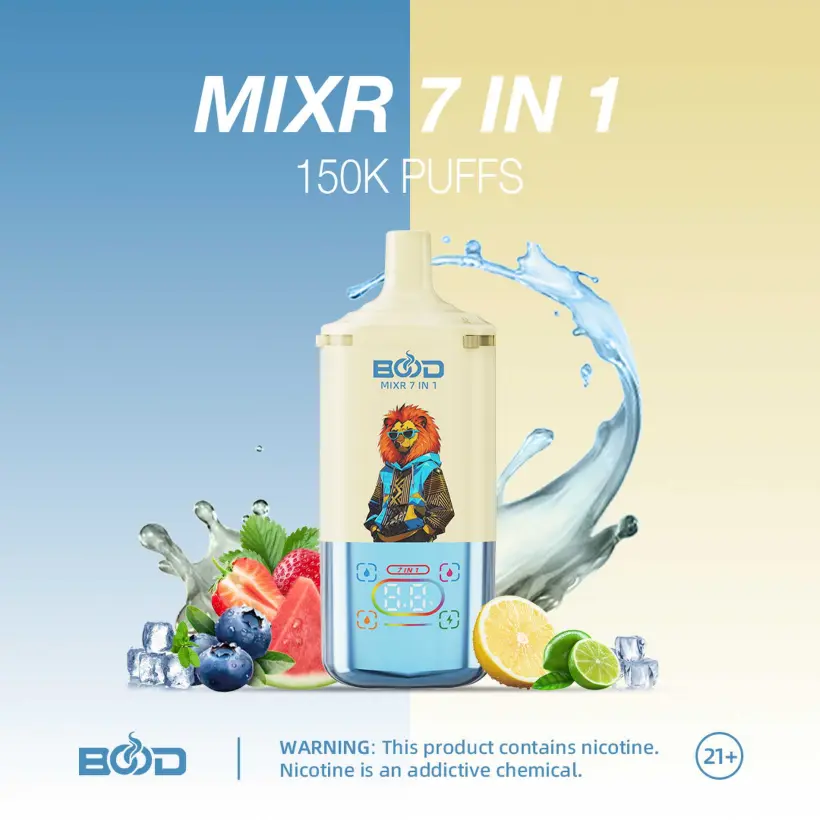 BOOD 150K Züge MIXR 7 In 1 Geschmacksrichtungen Einweg Vape Großhandel Kostenloser Versand