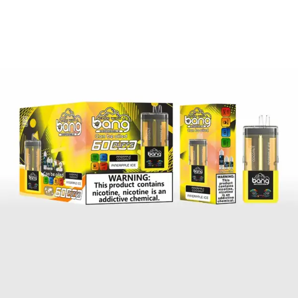 Bang 60000 Puffs 60K 2 In 1 Wiederaufladbare Crystal Einweg Vape 2 X 10 Ml E Liquid