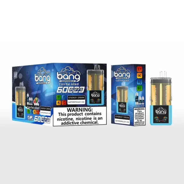 Bang 60000 Puffs 60K 2 In 1 Wiederaufladbare Crystal Einweg Vape 2 X 10 Ml E Liquid
