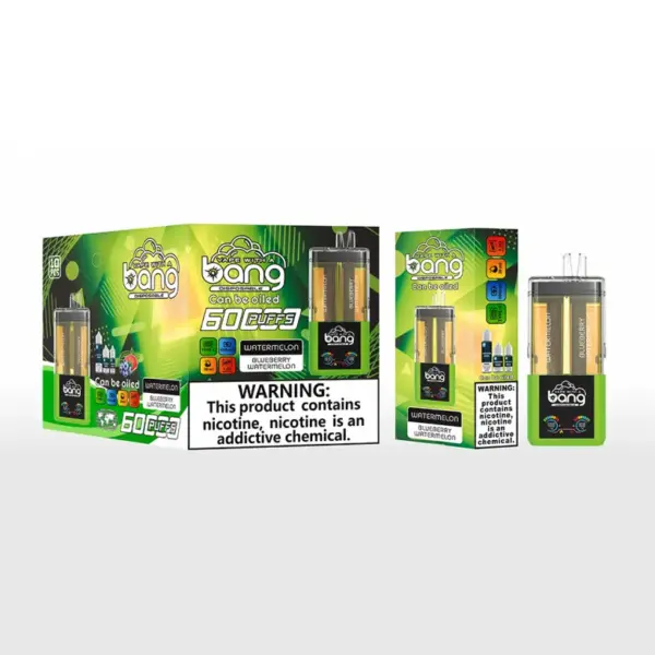 Bang 60000 Puffs 60K 2 In 1 Wiederaufladbare Crystal Einweg Vape 2 X 10 Ml E Liquid