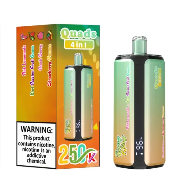 Bang King 250k Züge 4 in 1 Quads Einweg Vape 250000 Kostenloser Versand China-Lager