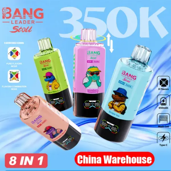 Bang Leader 350k Züge Stoll Einweg Vape 350000 Kostenloser Versand China-Lager