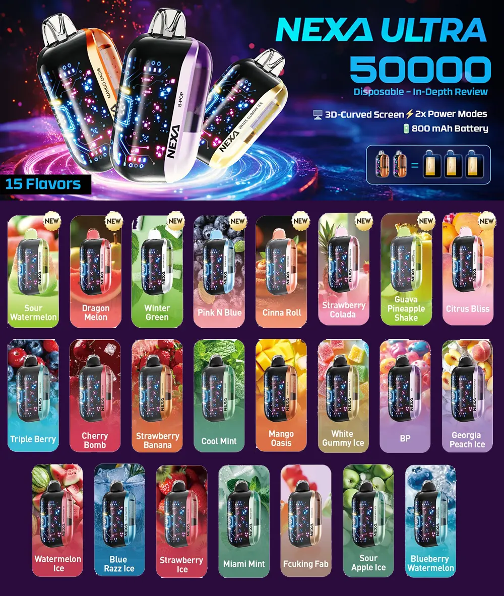 NEXA 50k Puffs Utral 50000 Crystal Einweg Vape mit 20mg Nikotin Kostenloser Versand