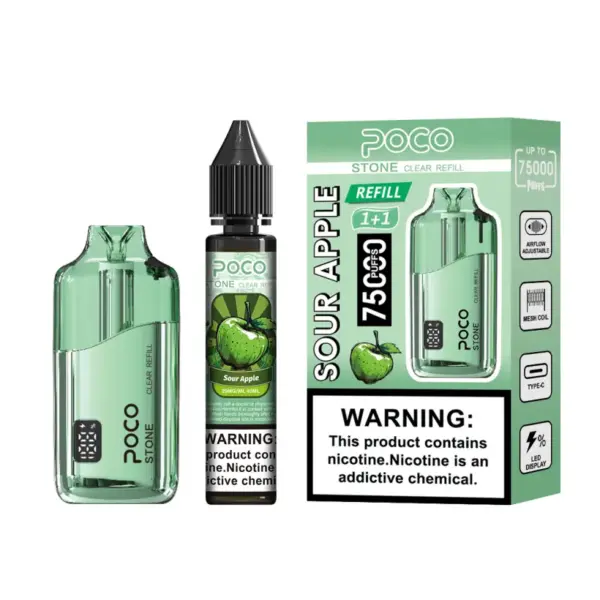 POCO 75K Puffs Stone Nachfüllbarer Crystal Einweg Vape 75000 mit 40ml Liquid EU Lager