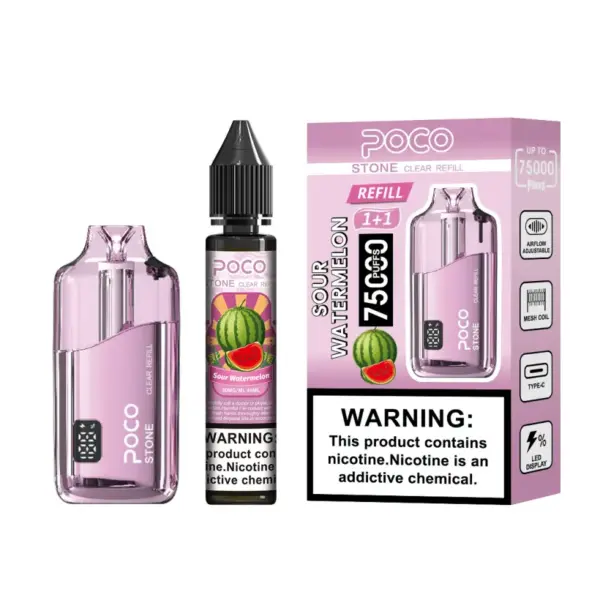 POCO 75K Puffs Stone Nachfüllbarer Crystal Einweg Vape 75000 mit 40ml Liquid EU Lager