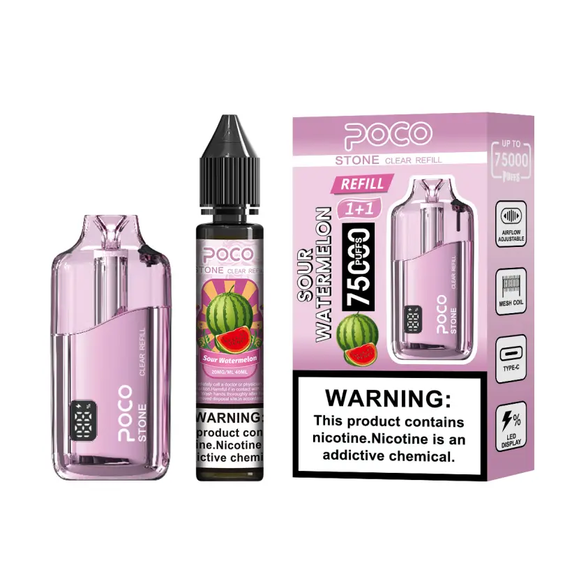 POCO 75K Puffs Stone Nachfüllbarer Crystal Einweg Vape 75000 mit 40ml Liquid EU Lager