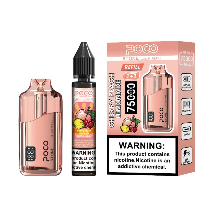 POCO 75K Puffs Stone Nachfüllbarer Crystal Einweg Vape 75000 mit 40ml Liquid EU Lager