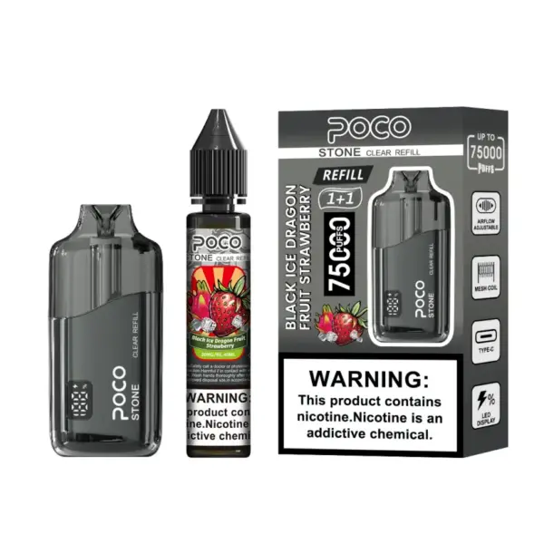 POCO 75K Puffs Stone Nachfüllbarer Crystal Einweg Vape 75000 mit 40ml Liquid EU Lager
