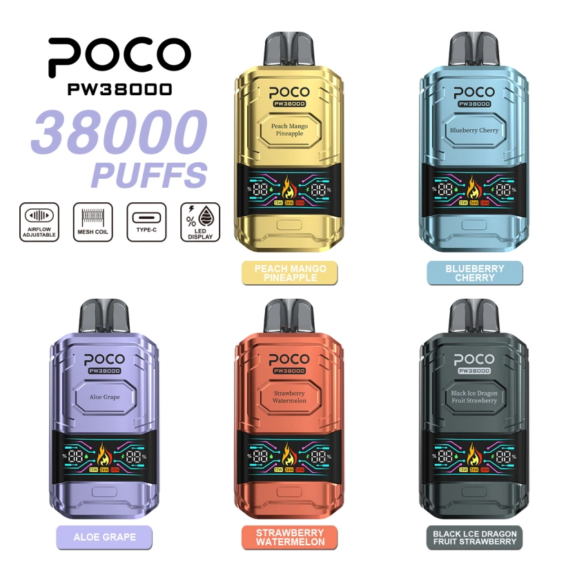 POCO PW 38000 Züge 38K Bester Einweg Vape Pen Kostenloser Versand EU Lager