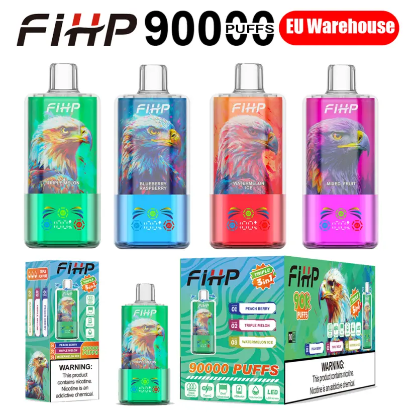 Puff 90k FIHP 90000 Trekjes 3 In 1 Crystal Wegwerp Vape Gratis Verzending Vanuit EU Magazijn