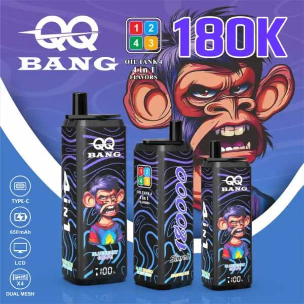 QQ Bang 180k Puffs 4 In 1 Einweg Vape 180000 Großhandel Kostenloser Versand