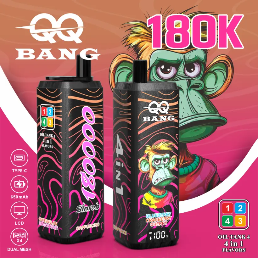 QQ Bang 180k Puffs 4 In 1 Einweg Vape 180000 Großhandel Kostenloser Versand
