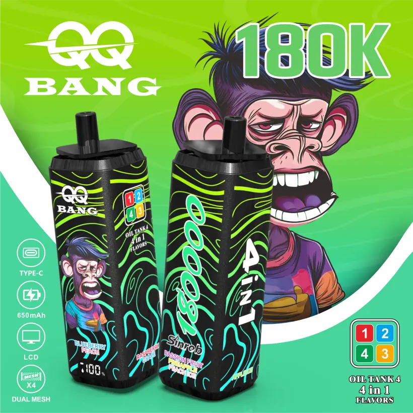 QQ Bang 180k Puffs 4 In 1 Einweg Vape 180000 Großhandel Kostenloser Versand