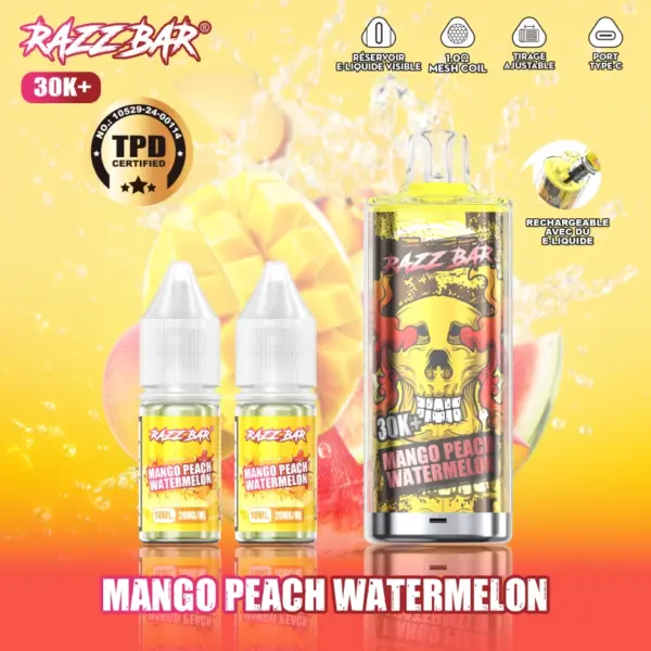 Puff 30000 Razz Bar 30k Puffs TPD Einweg Vape Großhandel Nachfüllbar Mit 20ml E Liquid Kostenloser Versand Aus EU