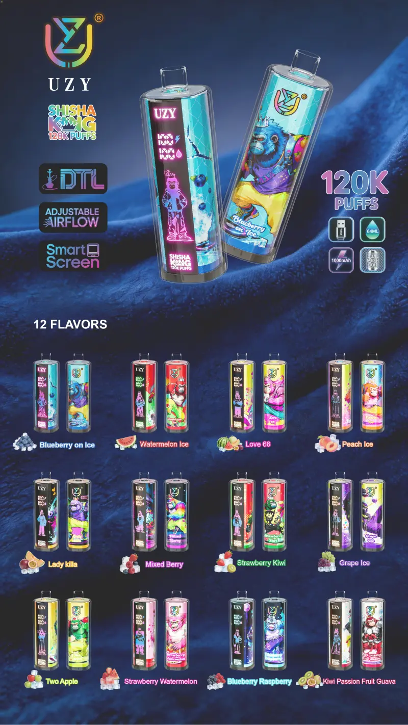 UZY 120K Puffs Shisha King DTL Einweg Vape 120000 EU Lager