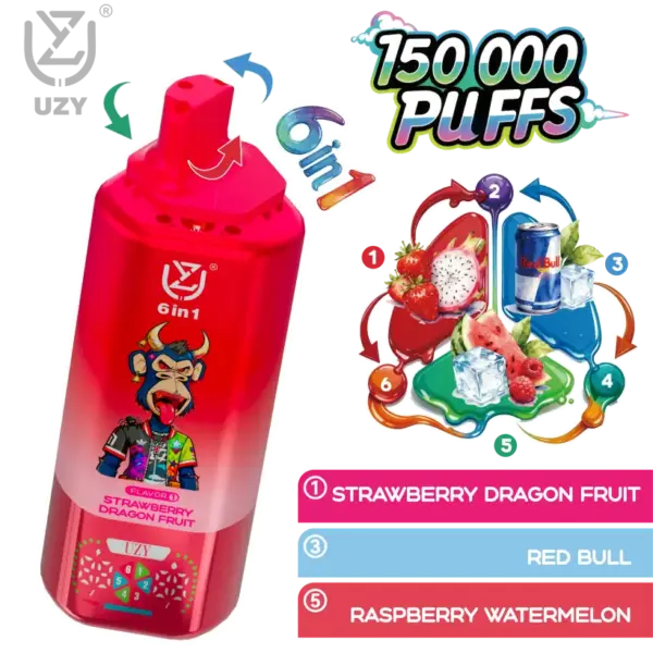 UZY 150K Züge 6 in 1 Aromen Einweg Vape 150000 Kostenloser Versand EU Lager