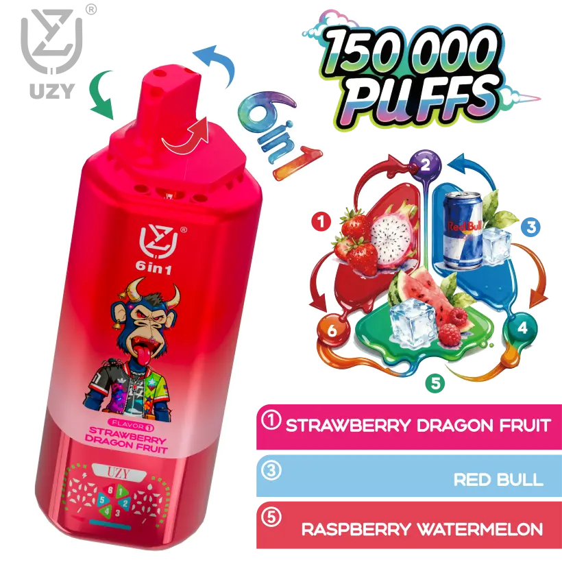 UZY 150K Züge 6 in 1 Aromen Einweg Vape 150000 Kostenloser Versand EU Lager
