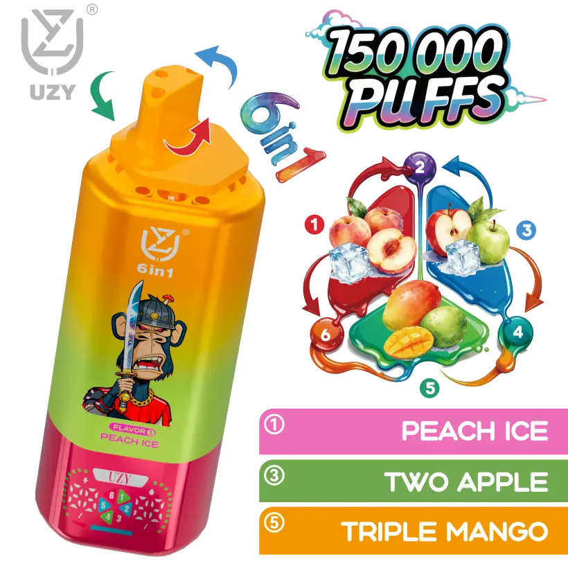UZY 150K Züge 6 in 1 Aromen Einweg Vape 150000 Kostenloser Versand EU Lager