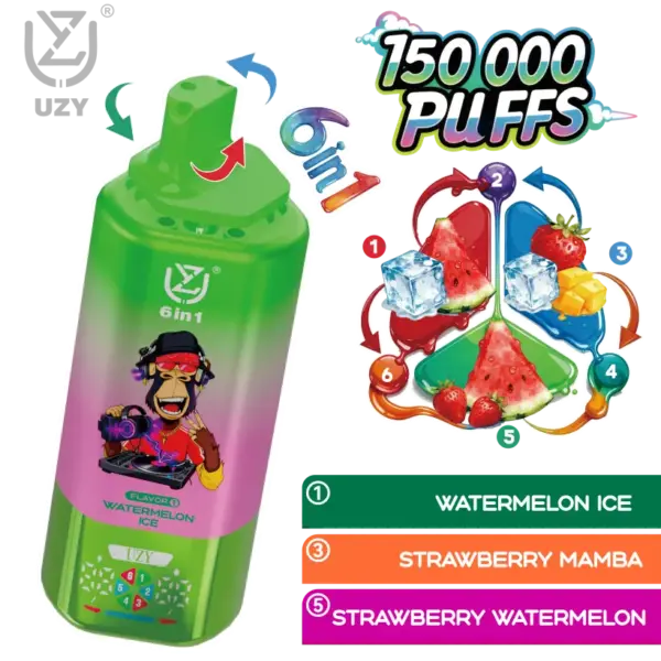 UZY 150K Züge 6 in 1 Aromen Einweg Vape 150000 Kostenloser Versand EU Lager