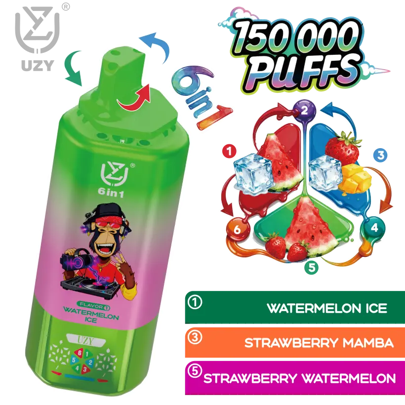 UZY 150K Züge 6 in 1 Aromen Einweg Vape 150000 Kostenloser Versand EU Lager