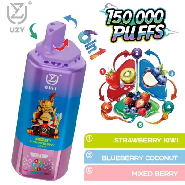 UZY 150K Züge 6 in 1 Aromen Einweg Vape 150000 Kostenloser Versand EU Lager