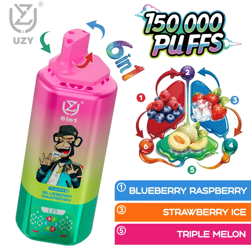 UZY 150K Züge 6 in 1 Aromen Einweg Vape 150000 Kostenloser Versand EU Lager