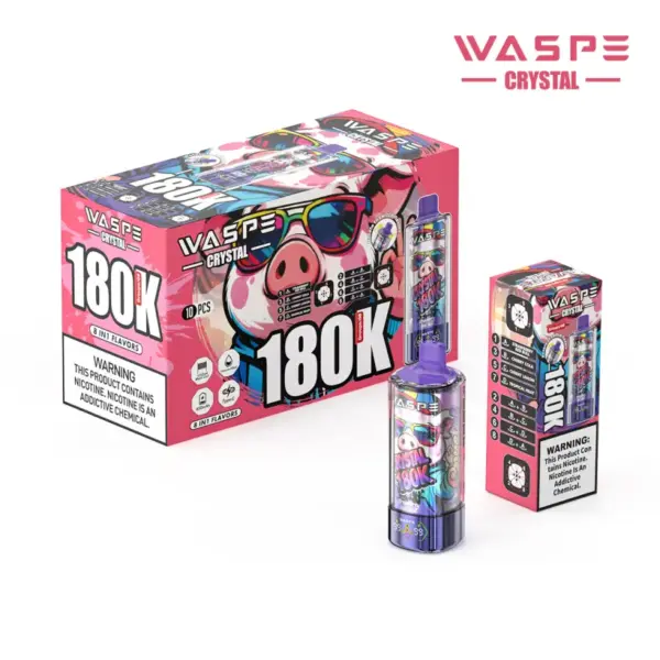 WASPE 180K Züge 8 in 1 Crystal Einweg Vape 180000 Kostenloser Versand aus EU Lager