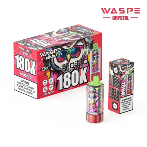 WASPE 180K Züge 8 in 1 Crystal Einweg Vape 180000 Kostenloser Versand aus EU Lager