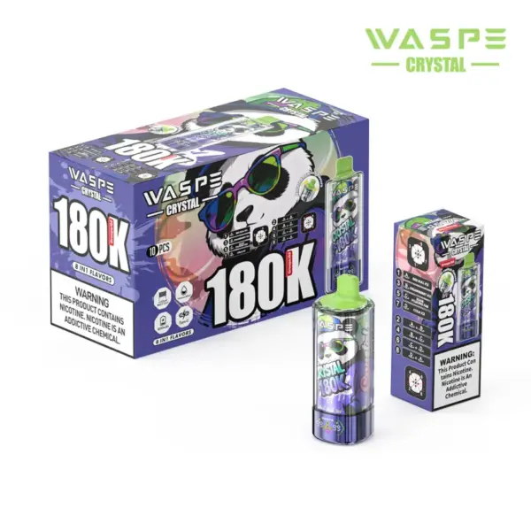 WASPE 180K Züge 8 in 1 Crystal Einweg Vape 180000 Kostenloser Versand aus EU Lager