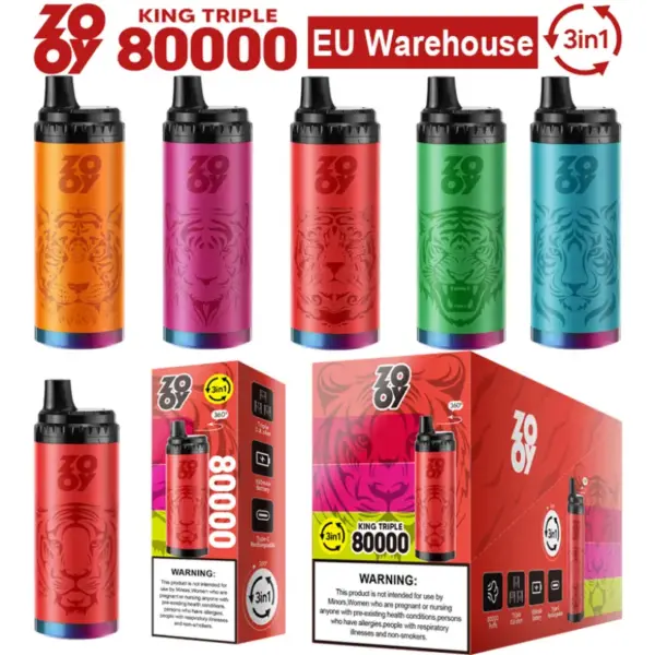 ZOOY 80k Züge Einweg Vape King Triple 80000 3 in 1 EU Lager