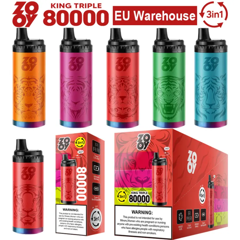 ZOOY 80k Züge Einweg Vape King Triple 80000 3 in 1 EU Lager