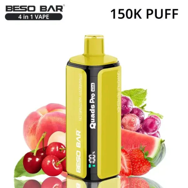 BESO BAR Quads Pro 150K Puffs 4-in-1 Einweg Vape mit Fruchtgeschmack Kostenloser Versand