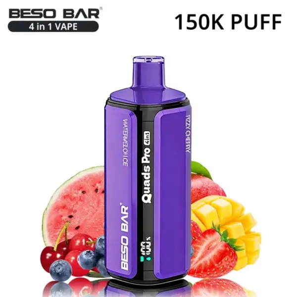 BESO BAR Quads Pro 150K Puffs 4-in-1 Einweg Vape mit Fruchtgeschmack Kostenloser Versand