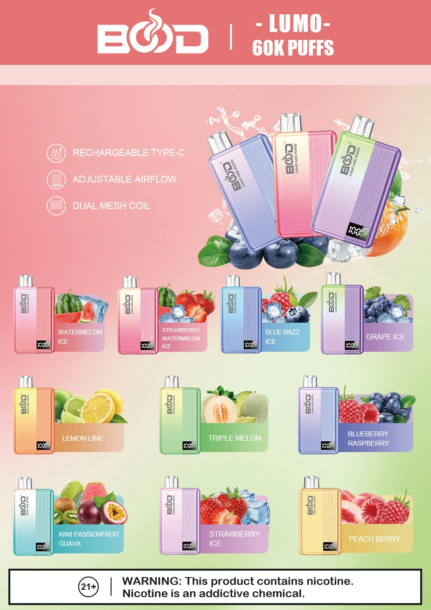 BOOD Lumo 60K Puffs 60000 Einweg Vape Großhandel Kostenloser Versand
