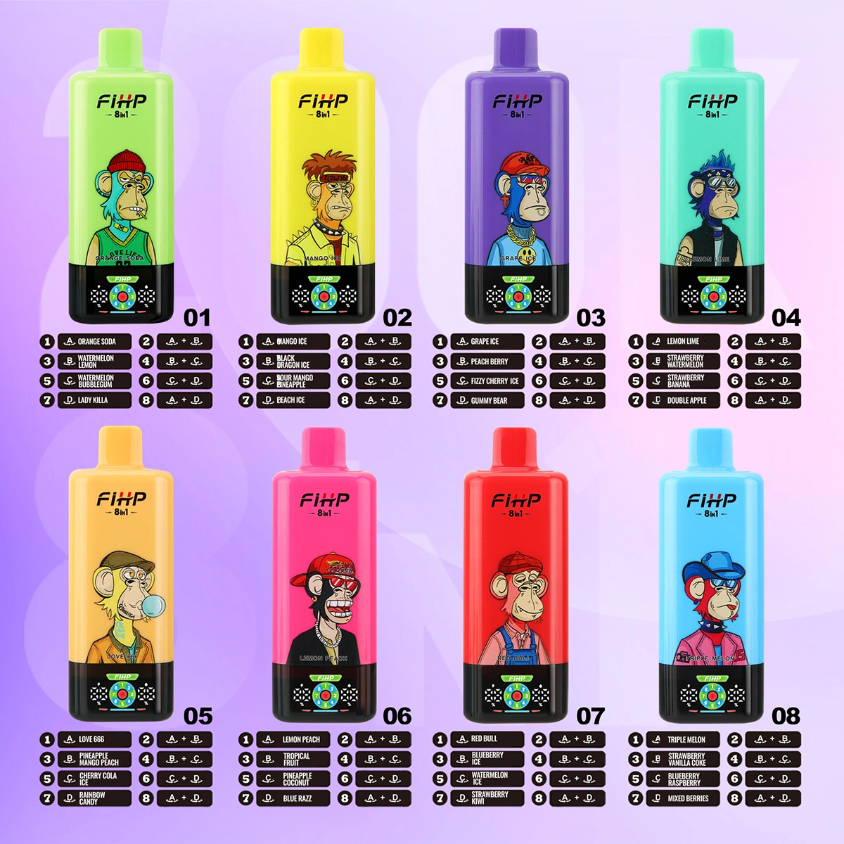 FIHP 200K Puffs 8 In 1 Einweg E Zigarette 200000 Kostenloser Versand EU Lager