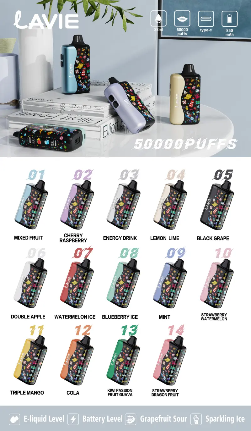Lavie 50K Puffs 50000 Beste Einweg E Zigarette Großhandel Kostenloser Versand