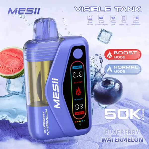 Mesii 50K Puffs Visible Tank Dual Mode Einweg E Zigarette 50000 Kostenloser Versand