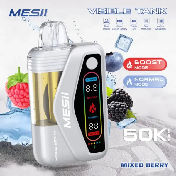 Mesii 50K Puffs Visible Tank Dual Mode Einweg E Zigarette 50000 Kostenloser Versand