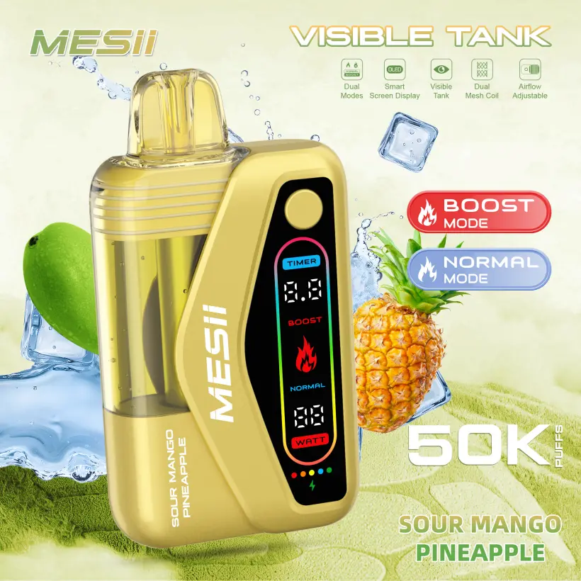 Mesii 50K Puffs Visible Tank Dual Mode Einweg E Zigarette 50000 Kostenloser Versand