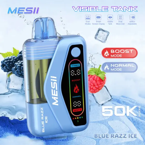 Mesii 50K Puffs Visible Tank Dual Mode Einweg E Zigarette 50000 Kostenloser Versand