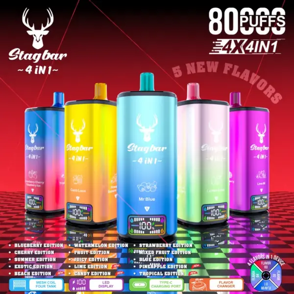 Stagbar 80k Puffs Einweg Vape Stag Bar 4-in-1 Kostenloser Versand EU Lager