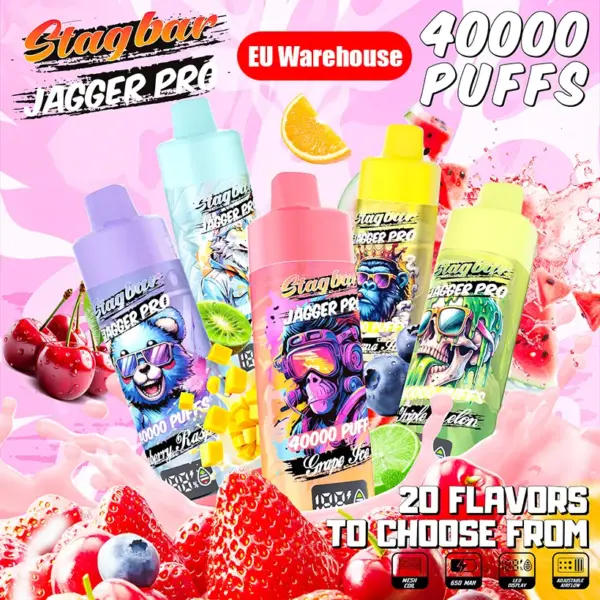 Stagbar Jagger Pro 40K Puffs 40000 Einweg E Zigarette Großhandel EU Lager