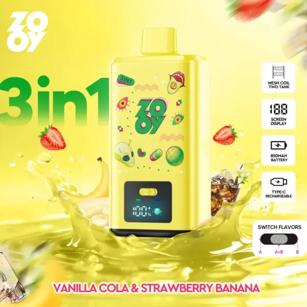 Zooy 150K Puffs 150000 Dreifach Geschmacksrichtungen Einweg Vape 3 In 1 Großhandel EU Lager