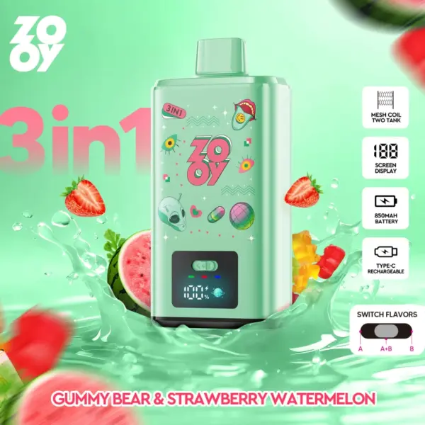 Zooy 150K Puffs 150000 Dreifach Geschmacksrichtungen Einweg Vape 3 In 1 Großhandel EU Lager