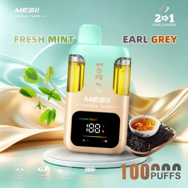 Mesii 100K Züge Visible Twins Doppelter Geschmack Crystal Einweg Vape Kostenloser Versand