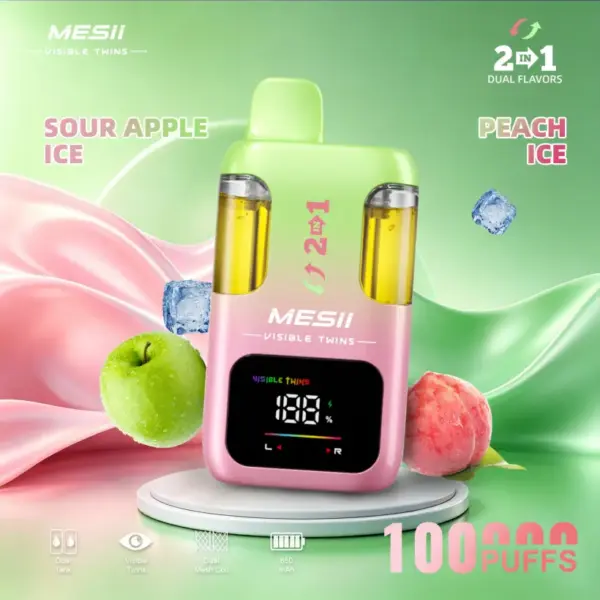 Mesii 100K Züge Visible Twins Doppelter Geschmack Crystal Einweg Vape Kostenloser Versand
