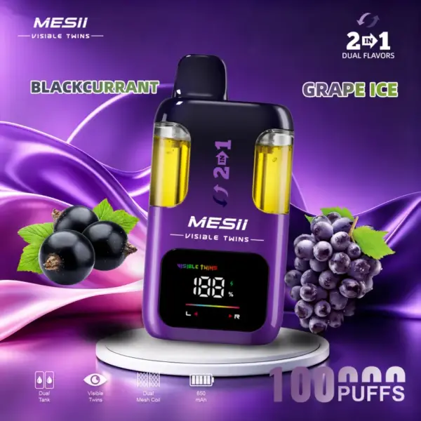 Mesii 100K Züge Visible Twins Doppelter Geschmack Crystal Einweg Vape Kostenloser Versand