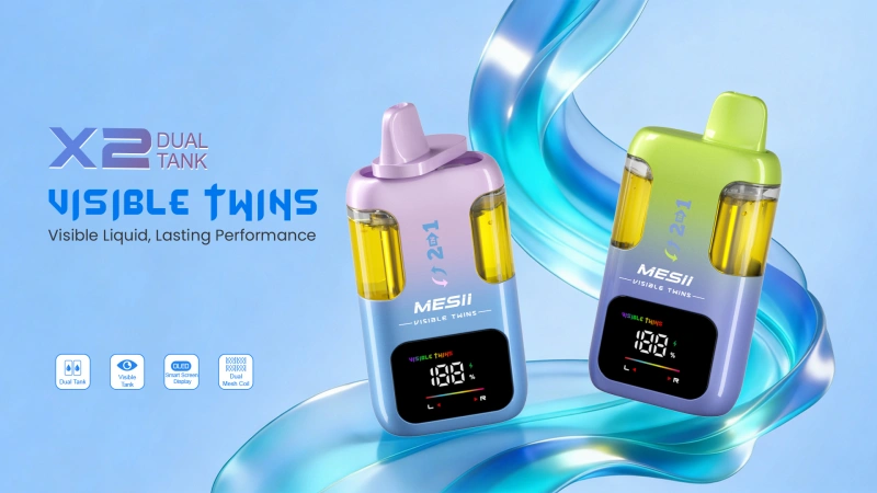 Mesii 100K Züge Visible Twins Doppelter Geschmack Crystal Einweg Vape Kostenloser Versand
