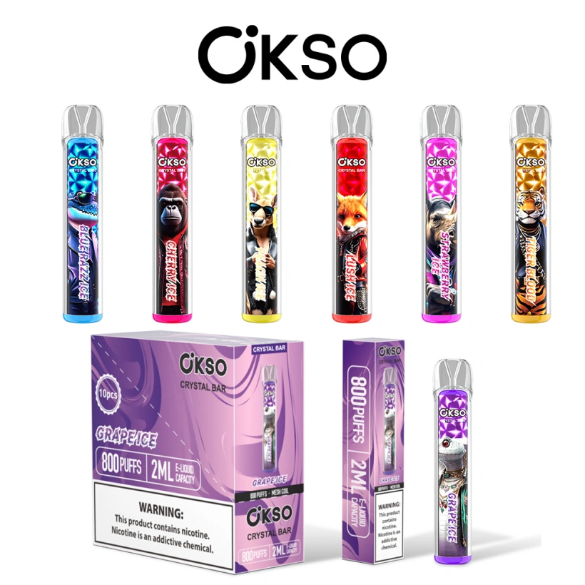 OKSO 800 Puffs Crystal Bar Einweg Vape Günstig Großhandel Mit 2ml E Liquid